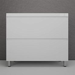 Style Line Тумба под раковину Манхэттен 100 Plus эмаль белая матовая – фотография-2